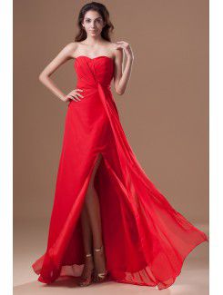 Chiffon Sweetheart Ankle-Length Column Prom Dress