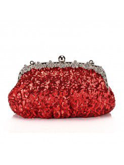 Satin Shell with Sequins Eveing Handbag/Clutche H-8913